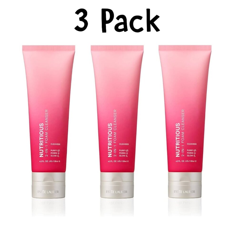Estee Lauder Nutritious 2-in-1 Foam Cleanser - 4.2 oz / 125 ml  3 TUBES